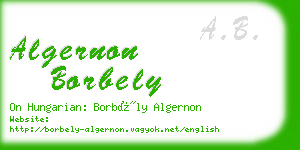 algernon borbely business card